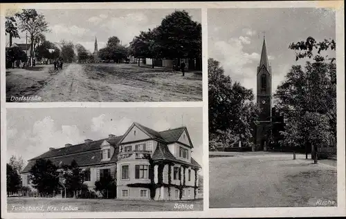 Ak Alt Tucheband Brandenburg, Dorfstraße, Kirche, Schloss