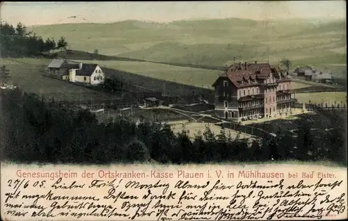 Ak Mühlhausen Bad Elster Vogtland, Genesungsheim der Ortskrankenkasse Plauen