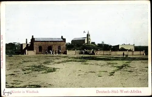 Ak Windhuk Namibia Deutsch Südwest Afrika, Kirche, koloriert