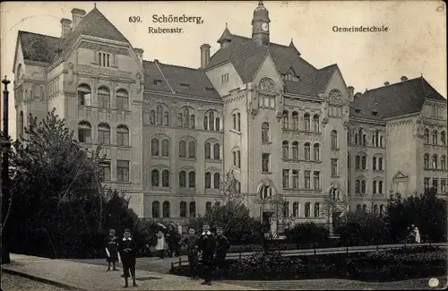 Ak Berlin Schöneberg, Gemeindeschule, Rubensstraße