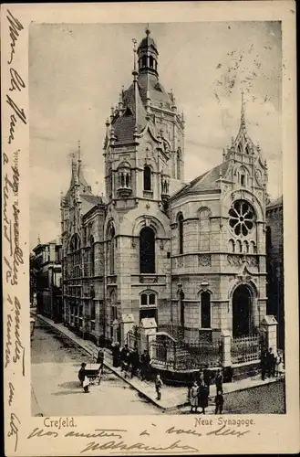 Judaika Ak Krefeld am Niederrhein, Neue Synagoge