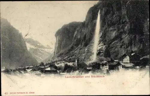 Ak Lauterbrunnen Kanton Bern, Totalansicht mit Stubbach