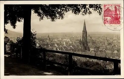 Ak Freiburg im Breisgau, Panorama vom Schlossberg