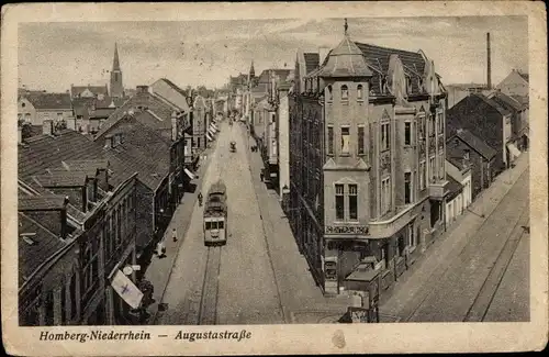 Ak Homberg Duisburg im Ruhrgebiet, Augustastraße, Straßenbahn