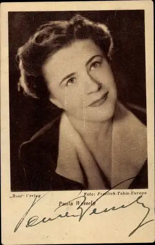 Ak Schauspielerin Paula Wessely, Portrait, Autogramm
