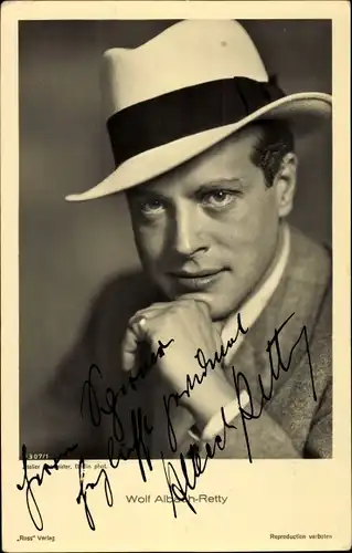 Ak Schauspieler Wolf Albach Retty, Portrait, Autogramm