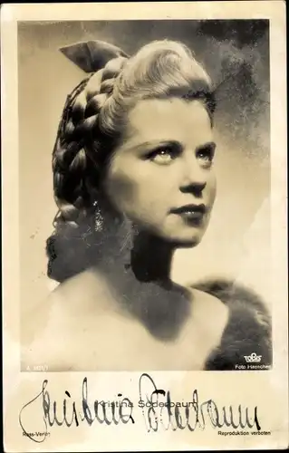 Ak Schauspielerin Kristina Söderbaum, Portrait, Autogramm