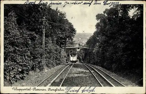 Ak Barmen Wuppertal, Bergbahn