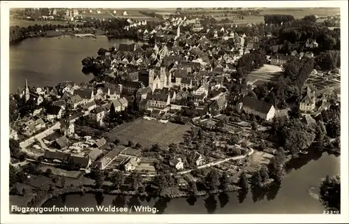 Ak Bad Waldsee in Oberschwaben Württemberg, Flugzeugaufnahme