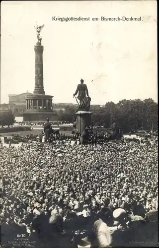 Ak Berlin, Kriegsgottesdienst am Bismarck-Denkmal