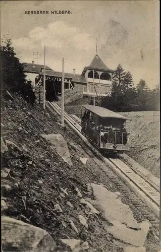 Ak Bad Wildbad im Schwarzwald, Bergbahn, Standseilbahn