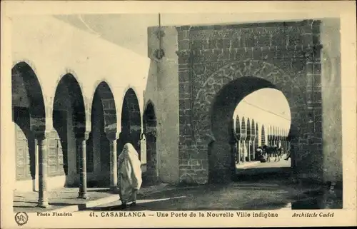 Ak Casablanca Marokko, Une Porte de la Nouvelle Ville indigene