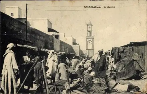 Ak Casablanca Marokko, Marktleben, Le Marché