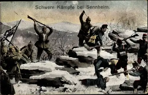Ak Schwere Kämpfe bei Sennheim, Deutsche Soldaten, I. WK