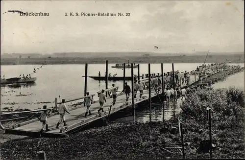 Ak 2. Königlich Sächsisches Pionier Bataillon Nr. 22, Brückenbau
