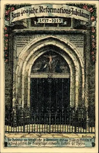 Künstler Litho Kallista, Lutherstadt Wittenberg, Thesentür der Schlosskirche, 400 Jahre Reformation