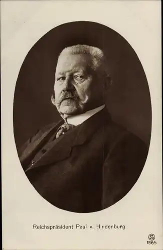 Ak Reichspräsident Paul von Hindenburg, Portrait