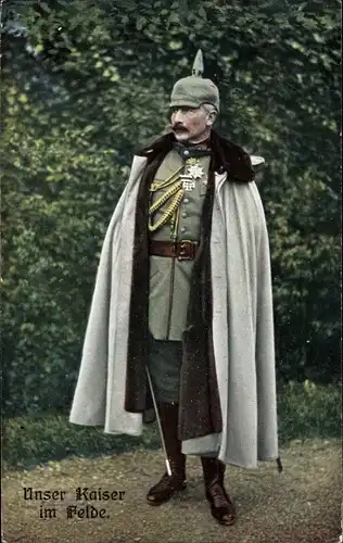 Ak Kaiser Wilhelm II. im Felde, Standportrait