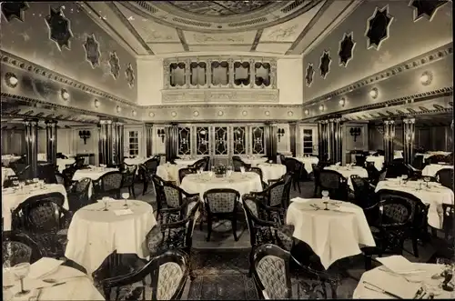 Ak Dampfer Hansa, HAPAG, Speisesaal 1. Klasse, Innenansicht
