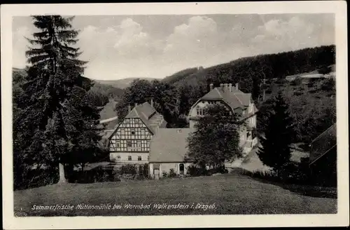 Ak Warmbad Wolkenstein im Erzgebirge, Sommerfrische Hüttenmühle