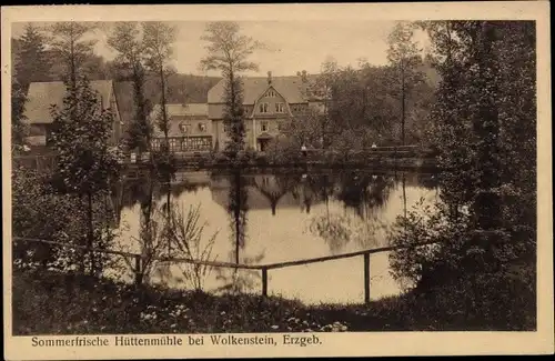 Ak Wolkenstein im Erzgebirge, Sommerfrische Hüttenmühle