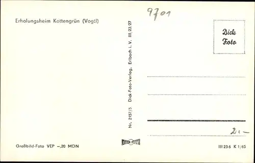 Ak Kottengrün Werda im Vogtland, Erholungsheim