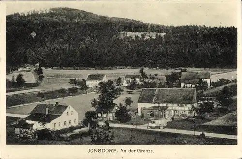 Ak Jonsdorf in Sachsen, An der Grenze