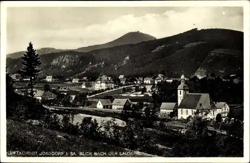 Ak Jonsdorf in Sachsen, Blick nach der Lausche, Kirche