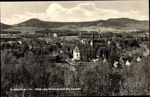 Ak Großschönau in der Oberlausitz, Blick vom Hutberg nach der Lausche