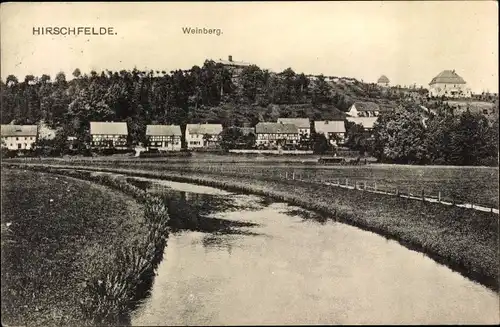 Ak Hirschfelde Zittau in Sachsen, Weinberg, Blick auf den Ort