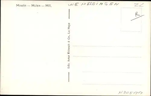 Ak Wemeldinge Zeeland Niederlande, Molen