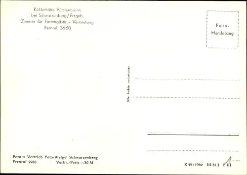 Ak Waschleithe Grünhain Beierfeld in Sachsen, Köhlerhütte Fürstenbrunn, Innenansicht, Ofen