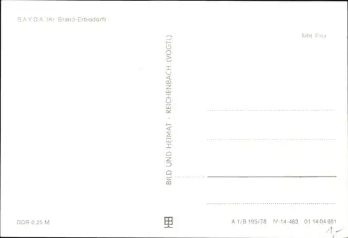 Ak Sayda im Erzgebirge, Blick auf den Ort