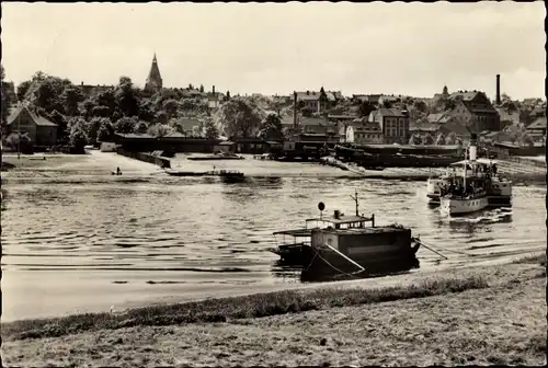 Ak Riesa an der Elbe Sachsen, Blick von Pramnitz