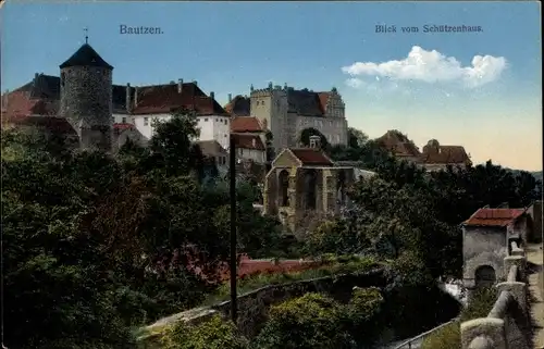 Ak Bautzen Sachsen, Blick vom Schützenhaus