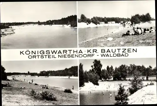 Ak Niesendorf Königswartha in der Oberlausitz, Waldbad