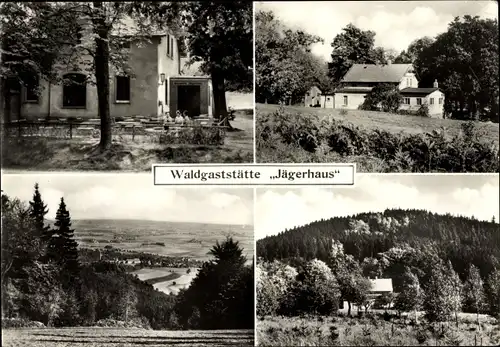 Ak Lehn Obergurig in der Lausitz, Waldgaststätte Jägerhaus