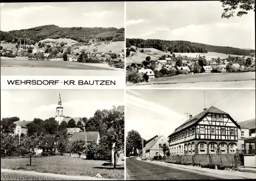 Ak Wehrsdorf Sohland an der Spree in Sachsen, Panorama vom Ort, Fachwerkhaus