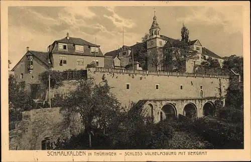 Ak Schmalkalden in Thüringen, Schloss Wilhelmsburg mit Bergamt