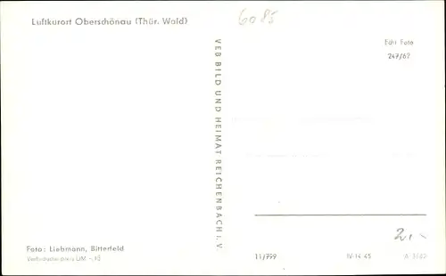 Ak Oberschönau Steinbach Hallenberg im Thüringer Wald, Panorama