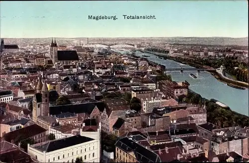 Ak Magdeburg an der Elbe, Totalansicht