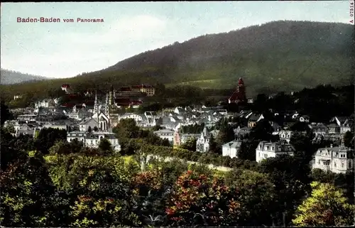 Ak Baden Baden am Schwarzwald, Blick vom Panorama