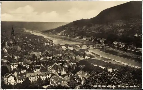 Ak Heidelberg am Neckar, Panorama von der Scheffelterrasse