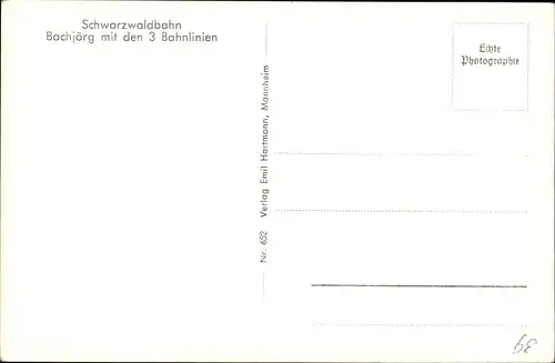 Ak Triberg im Schwarzwald, Schwarzwaldbahn, Bachjörg mit den 3 Bahnlinien