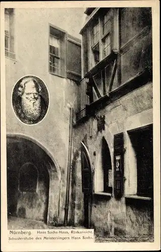 Ak Nürnberg in Mittelfranken, Hans Sachs-Haus, Rückansicht