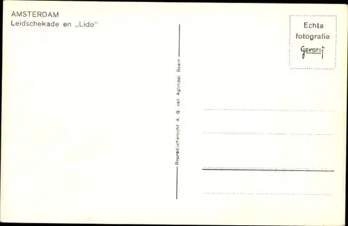 Ak Amsterdam Nordholland,  Lido Leidschekade