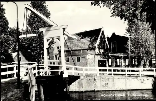 Ak Monnickendam Waterland Nordholland Niederlande, Lijnbaansbrug