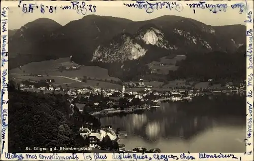 Ak Sankt Gilgen in Salzburg, Panorama g.d. Blombergstein
