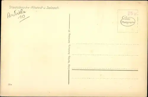 Ak Salzburg in Österreich, Staatsbrücke, Altstadt und Salzach