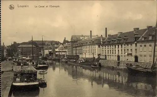 Ak Louvain Leuven Flämisch Brabant, Le Canal et l'Entrepot